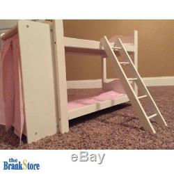 Doll Bunk Bed Clothes Cabinet 18 American Girl Dolls Furniture Mattress Bedding