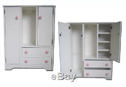 Doll Wardrobe American Made Fits 18 Doll Furniture Storage Closet Girl Armoire