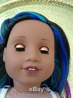 Dot Custom American Girl Doll OOAK Blue Eyes Sonali Blue Purple Pink Hair