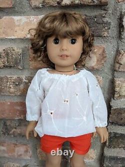 Edie Custom American Girl Doll OOAK Brown Wavy Hair Bangs Brown Eyes