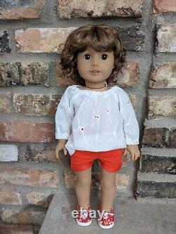 Edie Custom American Girl Doll OOAK Brown Wavy Hair Bangs Brown Eyes