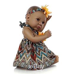 Full Body Silicone Reborn Baby Girl Doll Mini 11 Black Real African American