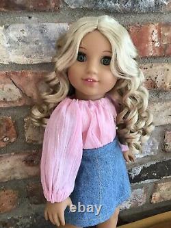 Genevieve Custom American Girl Doll OOAK Curly Blonde Hair Green Eyes Julie