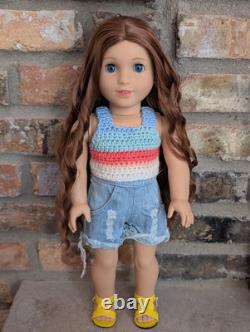 Ginerva Custom American Girl Doll OOAK Auburn Hair Blue Eyes Marie Grace Freckle