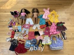HUGE American Girl Doll Lot TWO DOLLS Clothing Food Cat Accessories Cheerleader