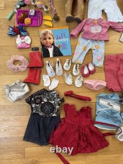 HUGE American Girl Doll Lot TWO DOLLS Clothing Food Cat Accessories Cheerleader