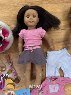 HUGE American Girl Doll Lot TWO DOLLS Clothing Food Cat Accessories Cheerleader