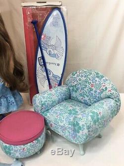 HUGE American Girl Kanani LOT Doll, Seal, Dog, Shaved Ice Stand, Paddle Board +