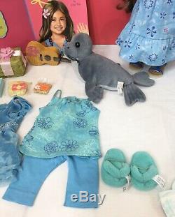 HUGE American Girl Kanani LOT Doll, Seal, Dog, Shaved Ice Stand, Paddle Board +