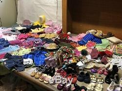 Huge Lot Bundle Authentic American Girl Clothes, Access. Dresses, Coats, Shoes, Hats