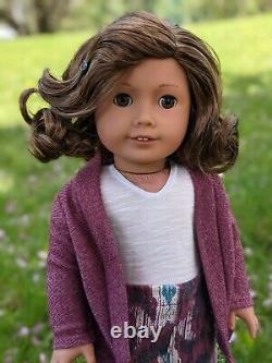 Jane Custom American Girl Doll OOAK Brown Curly Hair Amber Eyes Medium Skin Tone