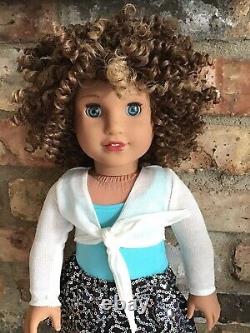 Jessica Custom American Girl Doll OOAK Brown Curly Hair Blue Eyes Courtney 80s