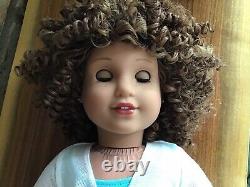 Jessica Custom American Girl Doll OOAK Brown Curly Hair Blue Eyes Courtney 80s