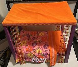 Julie's American Girl Doll 18 Beaded Canopy Bed Purple Hippie