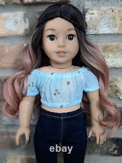 Kiki Custom American Girl Doll OOAK Dusty Rose Ombre Hair Brown Eyes Corinne