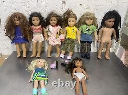 LOT 3 of 6 AMERICAN GIRL DOLLS 18 some with clothing plus 2 Extra Dolls