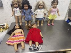 LOT of 6 AMERICAN GIRL DOLLS 18 some with clothing