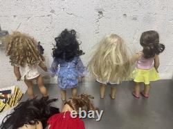 LOT of 6 AMERICAN GIRL DOLLS 18 some with clothing