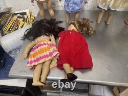 LOT of 6 AMERICAN GIRL DOLLS 18 some with clothing