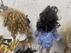 LOT of 6 AMERICAN GIRL DOLLS 18 some with clothing