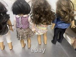 LOT of 6 AMERICAN GIRL DOLLS 18 with clothing