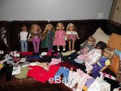 Large Lot American Girl Pleasant Company Dolls, Clothes & Accessories Used