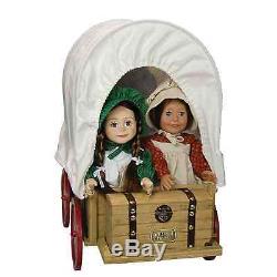 Little House Covered Wagon, Sleigh & Trunk Fits Two 18 inch American Girl Dolls