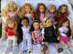 Lot Of 10 American Girl Pleasant Co. Discontinued Dolls