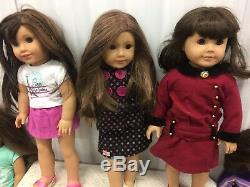 Lot Of 10 American Girl Pleasant Company Dolls Majority Retired