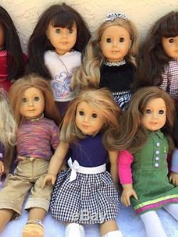 Lot Of 14 American Girl Dolls Fully Dressed Including Dolls Of The Year