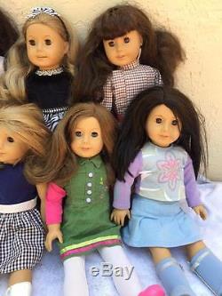 Lot Of 14 American Girl Dolls Fully Dressed Including Dolls Of The Year