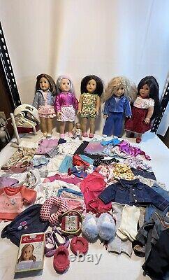 Lot Of 5 American Girl / (1)Pleasant Company? Dolls/ CLOTHES / ACCESSORIES /READ