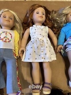 Lot Of 8 American Girl Dolls (6 18) And (2 14) With Accessories And Extras! Addy