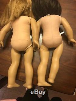 Lot Of Two American Girl Dolls 18 Brunette Brown Eyes And Red Hair Green Eyes