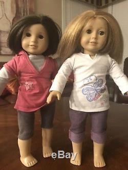Lot Of Two American Girl Dolls 18 Brunette Brown Eyes And Red Hair Green Eyes