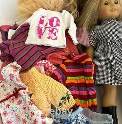 Lot of 2 American Girl Dolls Great condition Clean hair, Over 40 Accessories