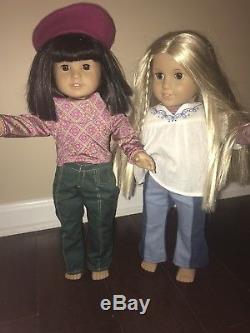 Lot of 2 American Girl Dolls Ivy & Julie, Meet clothes Excellent cond