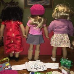 Lot of 3 AMERICAN GIRL DOLLs Ivy, Kit + One Some Accessories Lot A