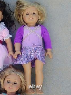 Lot of 3 American Girl 18 Dolls Brunette & Blonde Hair with Outfits