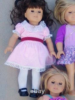 Lot of 3 American Girl 18 Dolls Brunette & Blonde Hair with Outfits