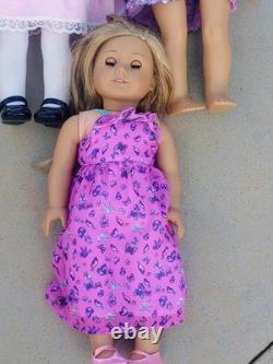 Lot of 3 American Girl 18 Dolls Brunette & Blonde Hair with Outfits