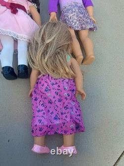 Lot of 3 American Girl 18 Dolls Brunette & Blonde Hair with Outfits