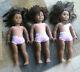 Lot of 3 American Girl Dolls 18 Dark Skin Brown Eyes Doll 2014