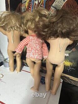 Lot of 3 American Girl Pleasant Company Dolls 18