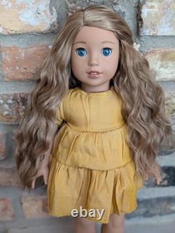 Mariette Custom American Girl Doll OOAK Brown Hair Blue Eyes Nanea Mold