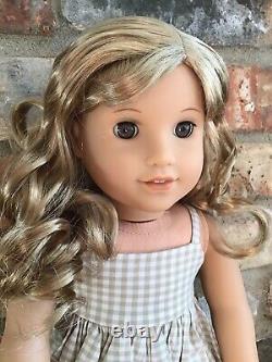 Melissa Custom American Girl Doll OOAK Blonde Curly Hair Bangs Light Brown Eyes