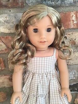 Melissa Custom American Girl Doll OOAK Blonde Curly Hair Bangs Light Brown Eyes