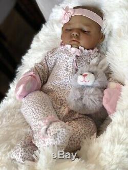 NEW AA African American black Boy Or Girl Reborn Cuddle Baby Doll 20 Sleeping