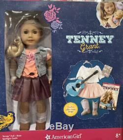 NEW American Girl 18 inch Tenney Doll with Book/Guitar/Outfit/Boots Accessories