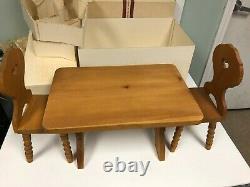 NEW American Girl Kirsten Trestle Table & Chairs Pleasant Company RARE RETIRED